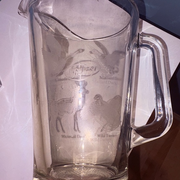 Vintage Pfizer Glass Pitcher with Wildlife Design - Picture 2 of 5